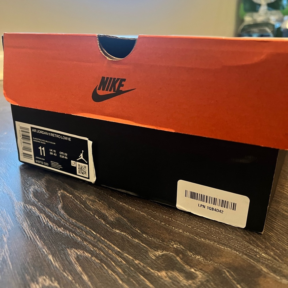 Air Jordan 11 Retro Low IE “Bred” Black/True Red - Picture 6 of 6